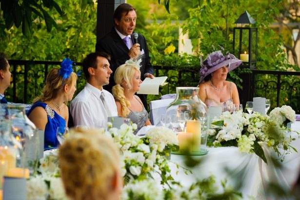 Father of the bride giving a speech in an exclusive and private wedding reception captured as a fine art manifestation by Arnold Szmerling during an exclusive collaboration with the King David Jerusalem for the Visual Life Collection.