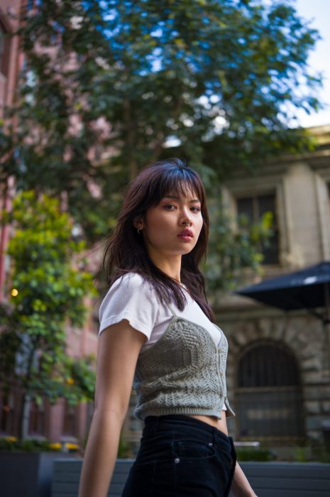 A brief glance while walking down Flinders Lane Melbourne, captured with the Leica Q3 43, a work of passion by Arnold Szmerling for the Visual Life Collection focusing on lifestyle legacy portraiture.